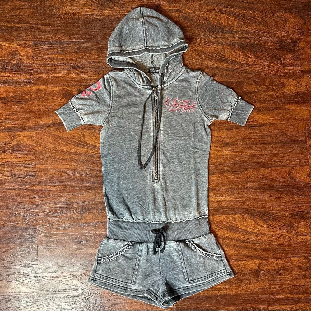 Affliction Womens Hooded Romper Small